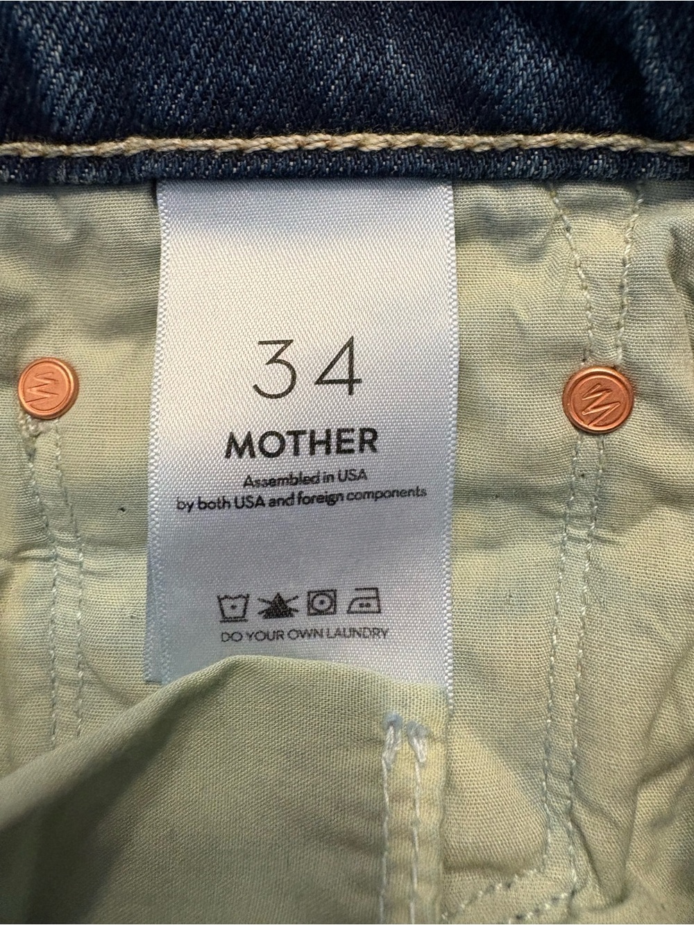 Mother the Reifler After Midnight 100% Cotton Size 34 - Picture 10 of 11